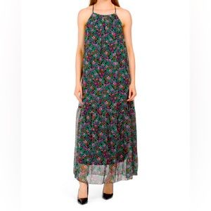 Melloday Multi Color Floral Halter Maxi Women’s Dress Size Small NWT